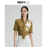 【晨粉专享价】【桑蚕丝】25通勤木兰印花上衣女夏季高级感优雅气质