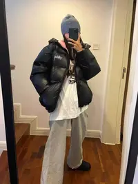 Y002男女同款潮流厚款连帽抗寒