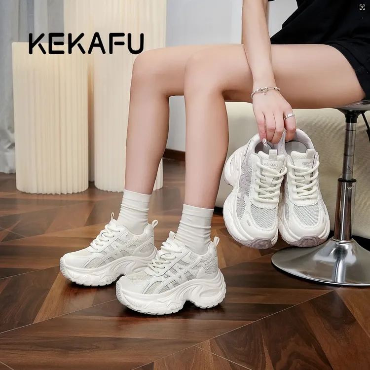 KEKAFU/珂卡芙【增高9CM】2025百搭舒适显脚小新款ins透气老爹鞋
