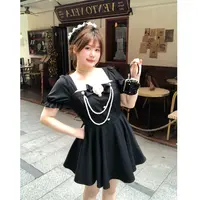 清清-法式千金赫本新款重工设计感花朵显瘦连衣裙A252Q0438