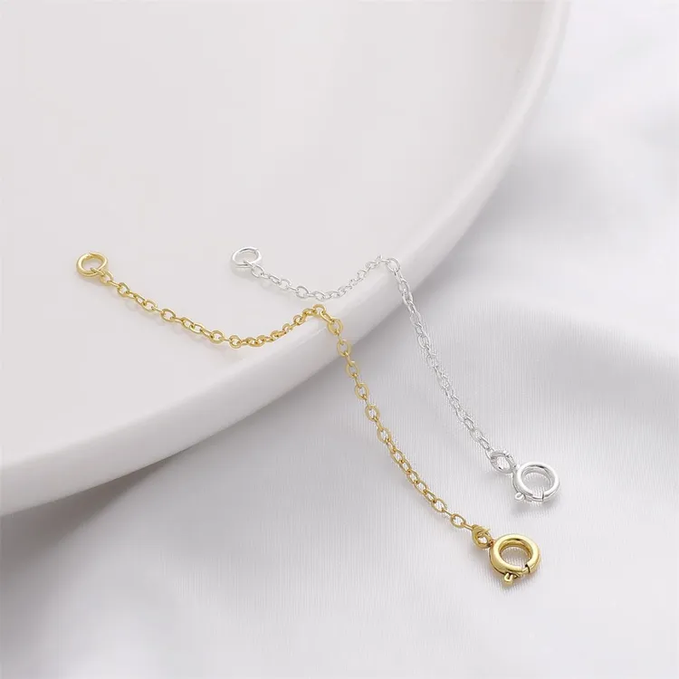 电镀14K保色镀金龙虾扣延长链DIY手工串珠手链项链首饰品配件