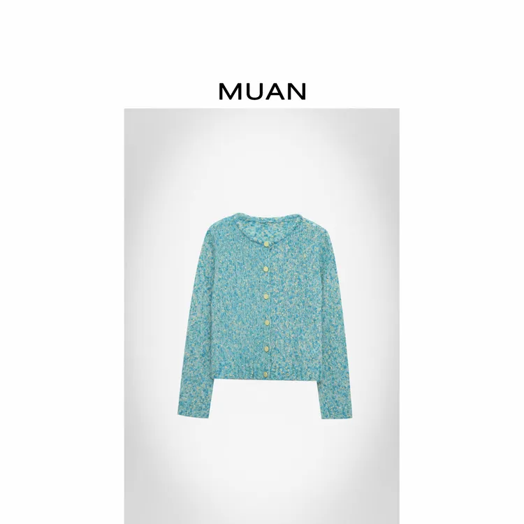 木岸MUAN：《浪漫主义毛衣》定制272克法式花纱毛衣开衫女D-DG3-144