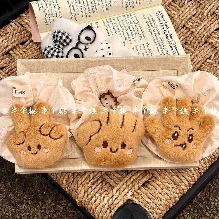 新款剪刀石头布大肠甜美发圈可爱马尾大肠头绳Kitty清新发饰发绳