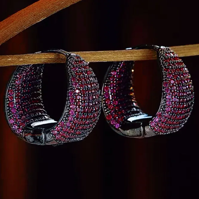 铜合金合成锆石耳饰 T.Q【梦境】重工复古高级感耳环