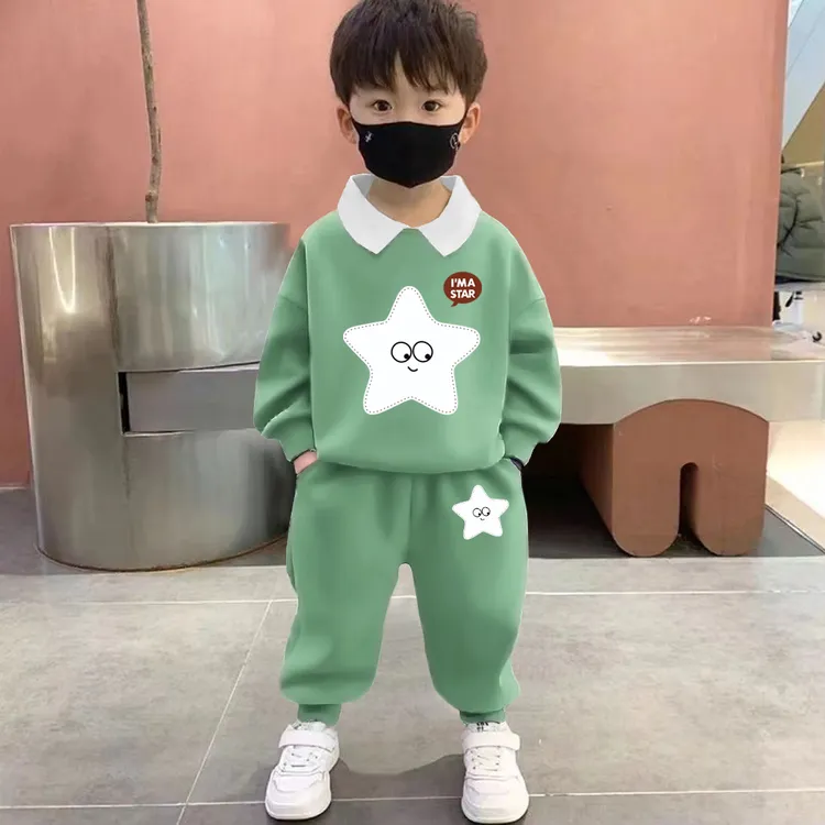 男女童新款秋装2025炸街潮服潮酷痞帅童装卫衣儿童春秋套装外出服