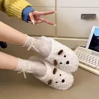 小狗棉花糖！少女心可爱卡通毛绒绒棉拖鞋室内防滑保暖月子棉鞋ins