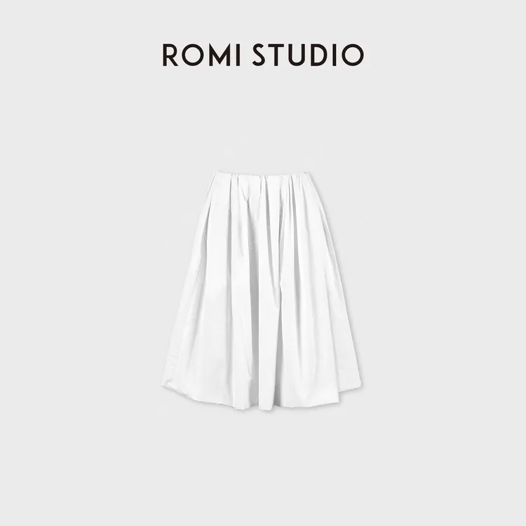 ROMI STUDIO100支双层超柔薄棉骨感松紧腰花苞半身裙 RWDRXY3151
