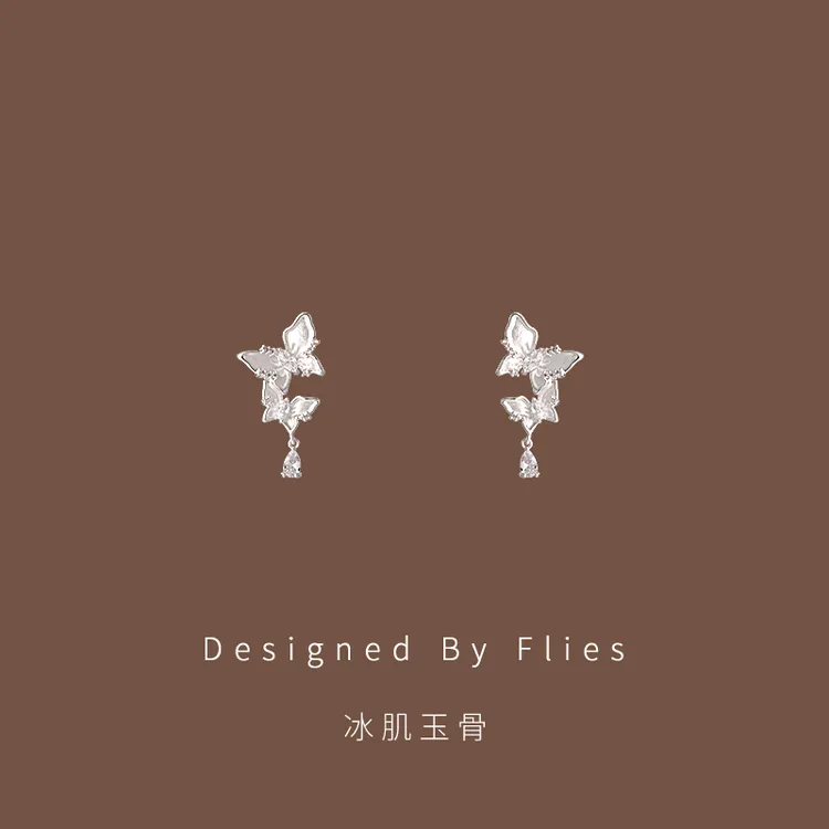 铜合金耳饰 冰肌玉骨|气质蝴蝶流苏耳坠小众高级感甜美温柔耳饰