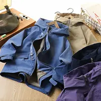 拼接秋冬帅气工装加绒冲锋衣外套中大童连帽拉链衫6831
