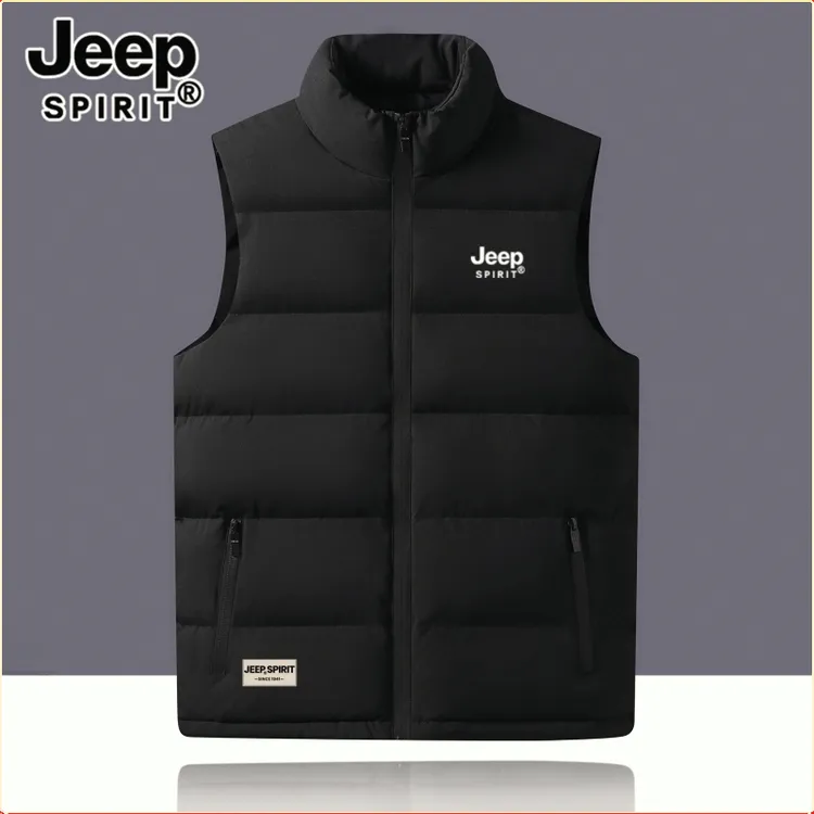 吉普棉马甲男士秋冬季休闲加厚保暖背心2025新款立领加棉无袖外套