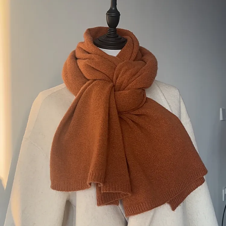 保暖澳洲纯色山羊绒不起球ins围巾秋冬百搭国风女士披肩本命年