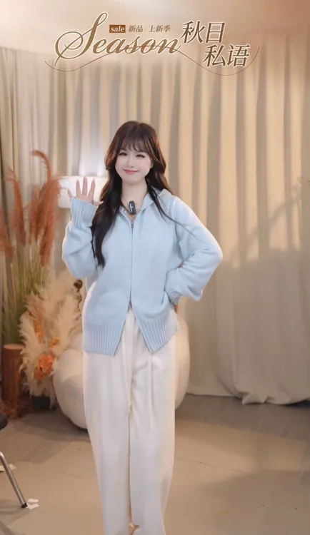 大码胖mm连帽开衫毛衣女款2025新款秋冬季慵懒风短款针织外套2532