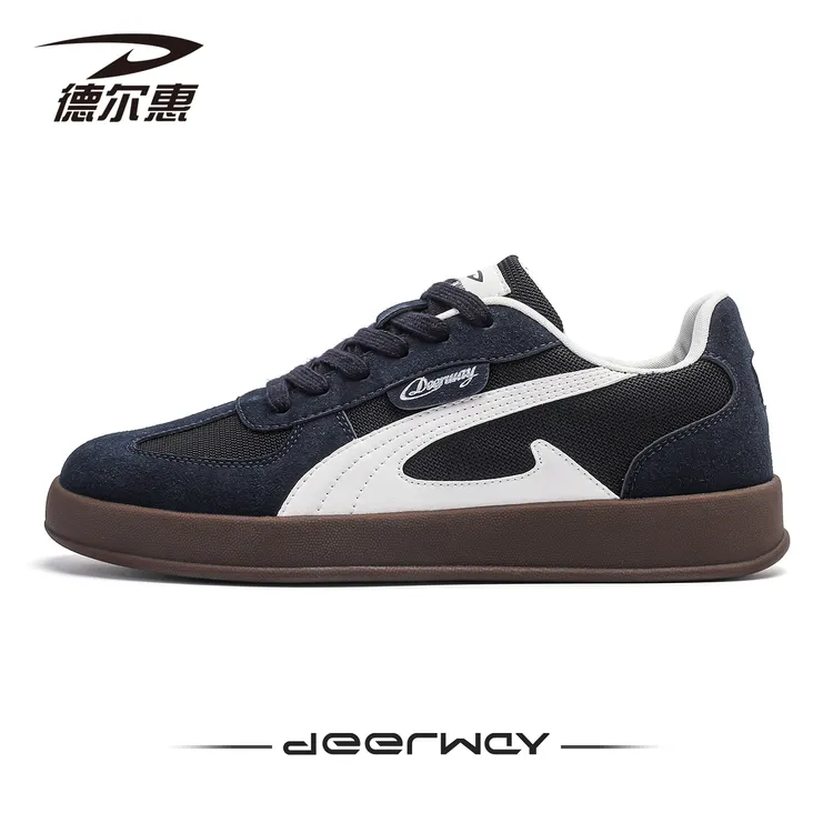德尔惠新版德训鞋男鞋2025夏季新款百搭透气经典板鞋女款情侣款