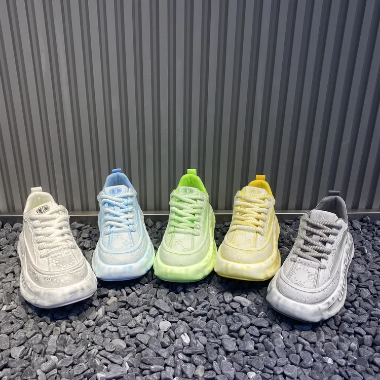 【皮鞋码】2025春夏新款皮网拼接擦色潮流男款洋气休闲鞋