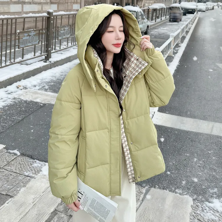 2025新款棉衣女加厚宽松短款ins韩版连帽学院风冬小个子棉袄外套
