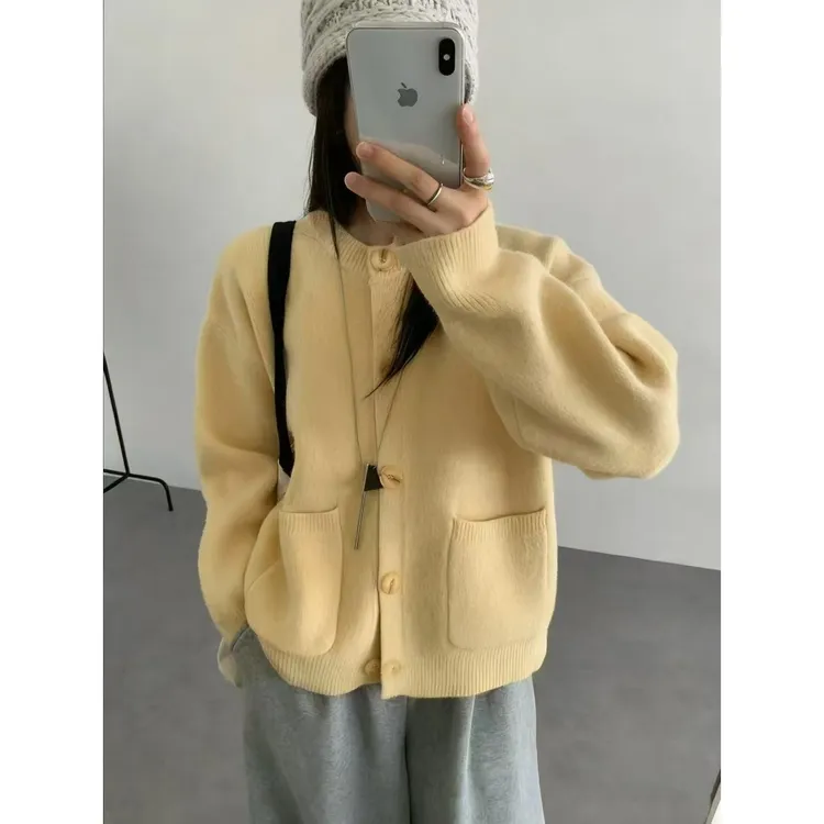 【原版正版高克重】韩系高密度高质感软糯针织女开衫