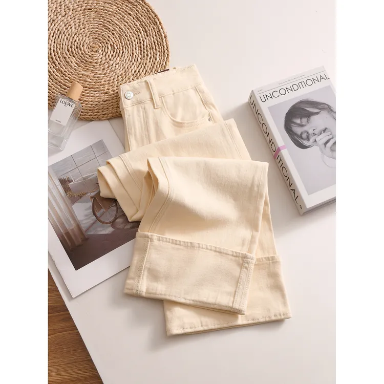 【911】2026春款直筒宽松新款阔腿女牛仔裤高腰秋冬