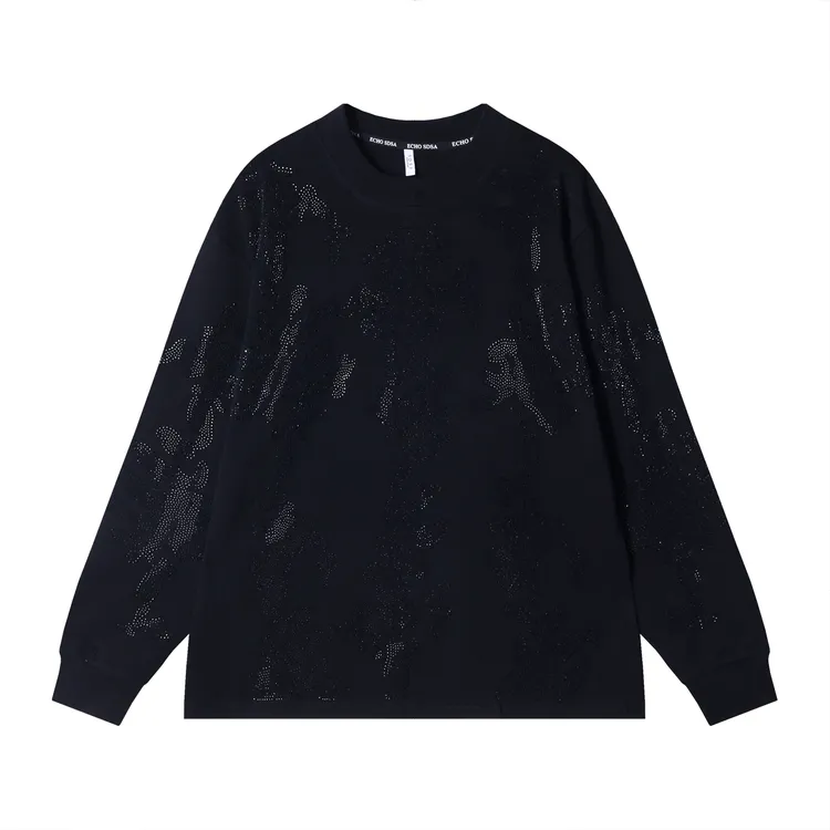 秋冬季新款时尚个性纯色亮闪韩版圆领时尚设计感小众百搭上衣