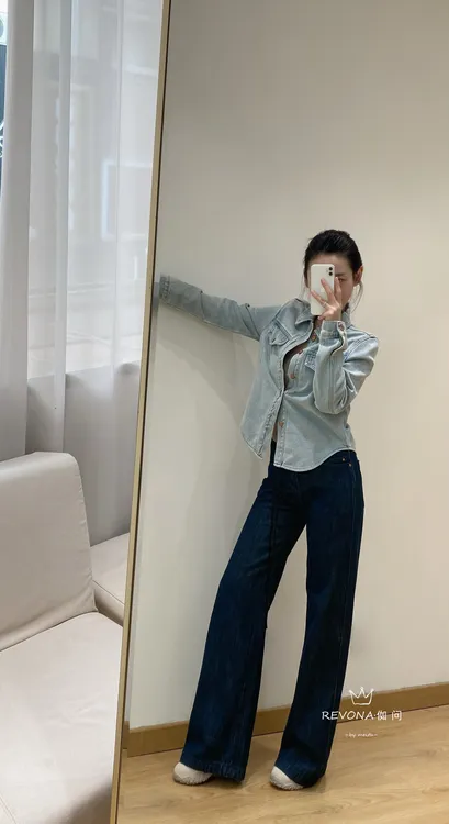 正肩收腰款牛仔外套