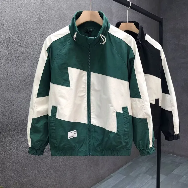 春季新款潮流男士立领夹克痞帅休闲运动外套时尚宽松美式男外套