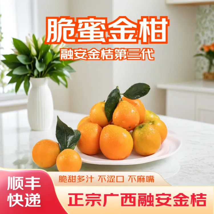 广西融安脆蜜金桔脆蜜金柑第三代中大果小金桔高端水果纯甜无酸