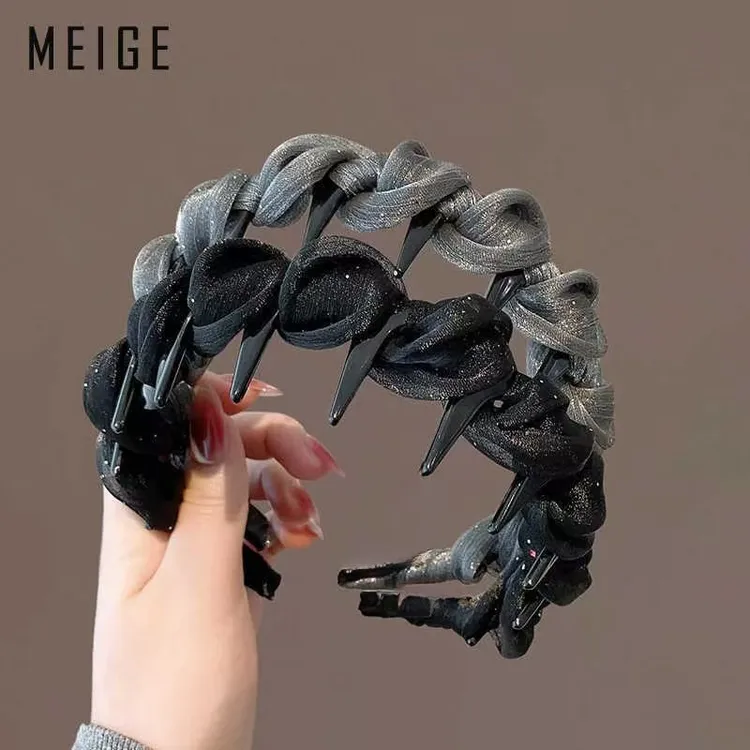 网纱发箍带齿防滑女日常外戴头饰高颅顶压发头箍2025新款高级感