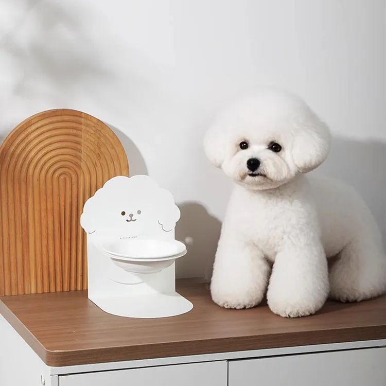 陶瓷猫碗大口径高脚宠物碗磁吸可调节猫碗增高架不锈钢狗食盆水碗