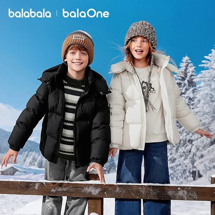 【balaOne】巴拉巴拉儿童装连帽羽绒服男女童衣服秋冬防护亲子外套