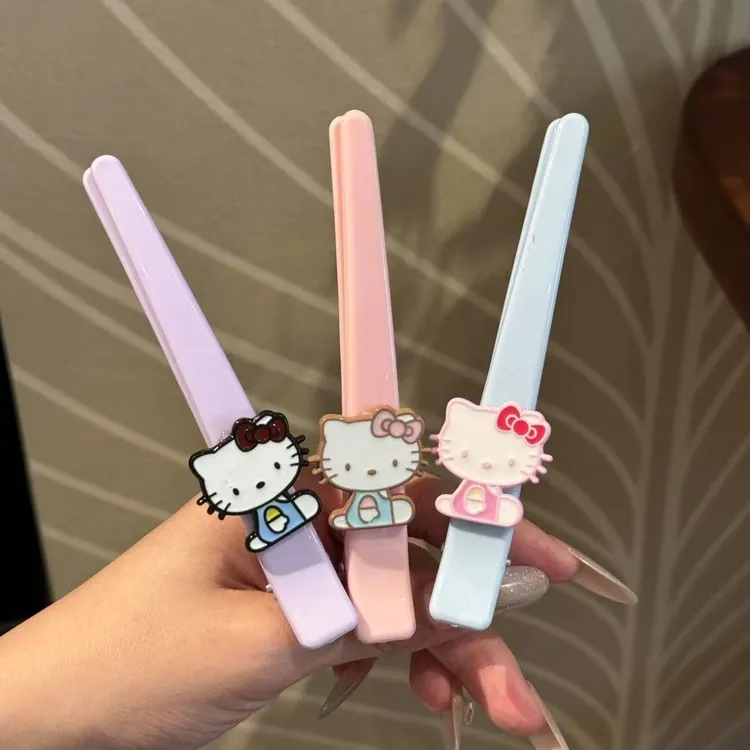 可爱呆坐KT猫鸭嘴夹日韩百搭少女碎发侧边刘海夹网红ins风发卡