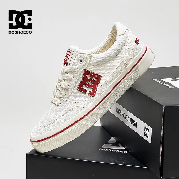 DCSHOES CANVAS CAS 透气情侣板鞋时尚百搭帆布鞋子休闲白色男鞋