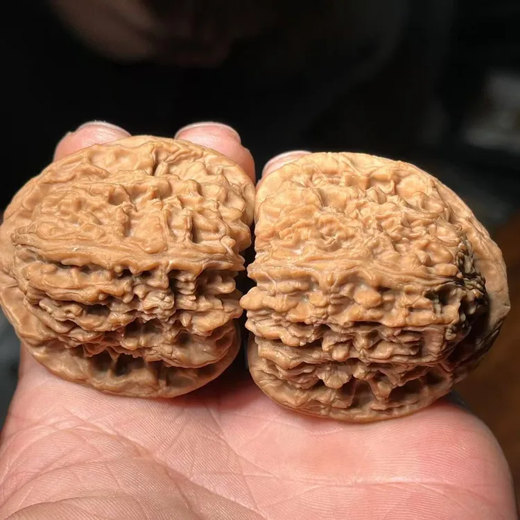 核桃把件精配对赵喜满南疆石尺寸可选