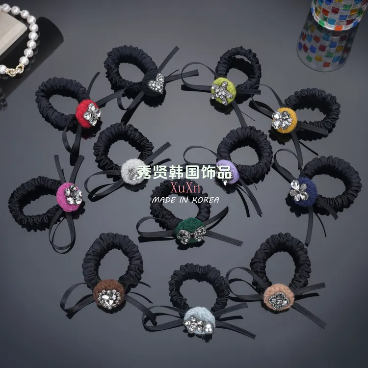 韩国毛毡圆盘粗发圈气质优雅休闲百搭皮筋头绳简约高弹力韩版ins