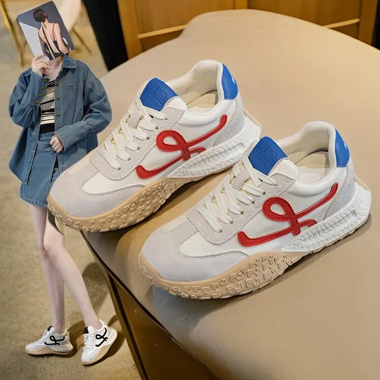 内增高7cm厚底休闲德训鞋女ins韩版不累脚真皮小白鞋2025秋季爆款