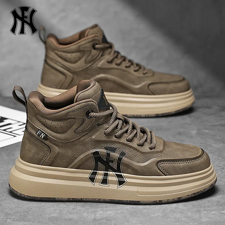 FN男鞋2025秋季新款透气高帮板鞋休闲百搭运动鞋青少年小白鞋潮鞋