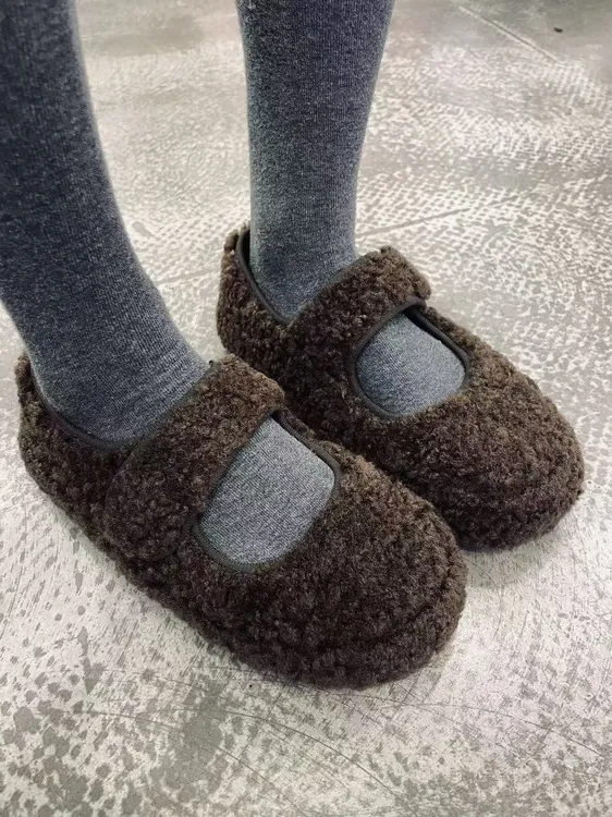 【毛毛鞋】时尚浅口加绒毛毛鞋