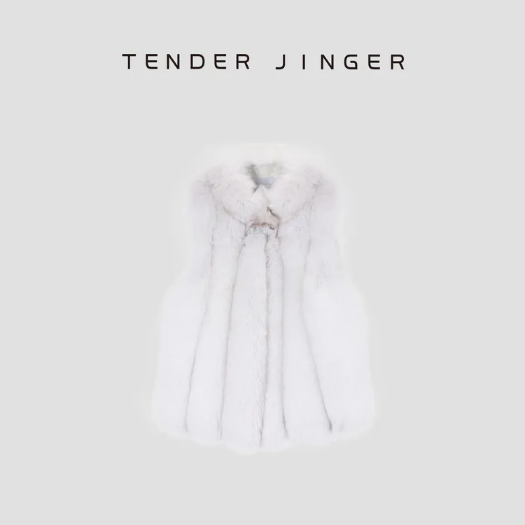 Tender Jinger【黑标】芬兰进口蓝狐原色毛马甲背心T54MYY41402