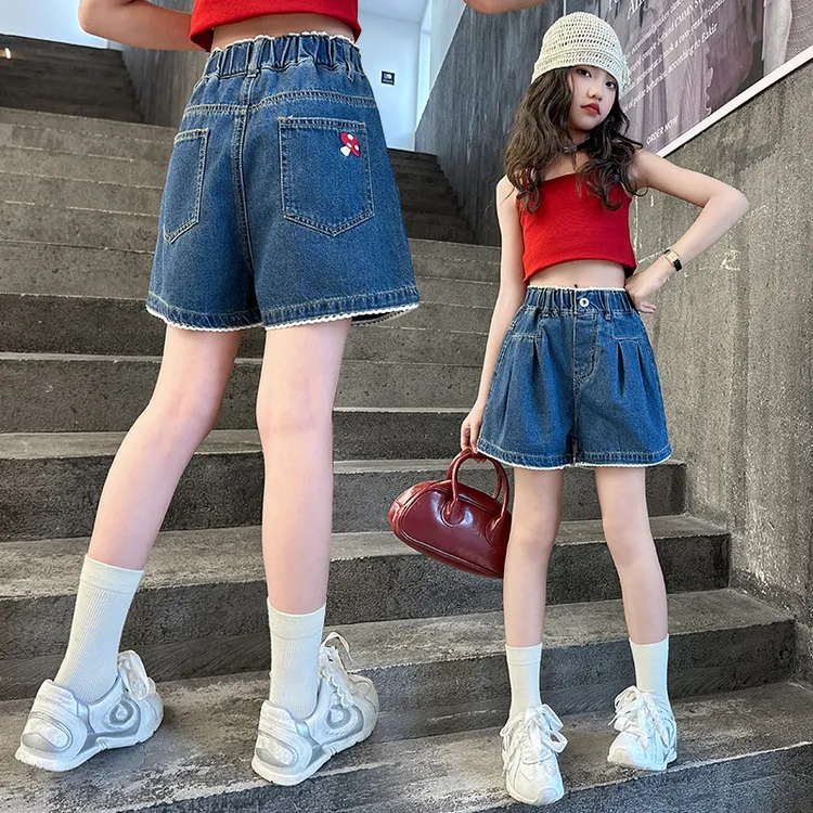 女童夏季牛仔短裤2025新款韩范儿童洋气热裤女大童夏装韩版裤子