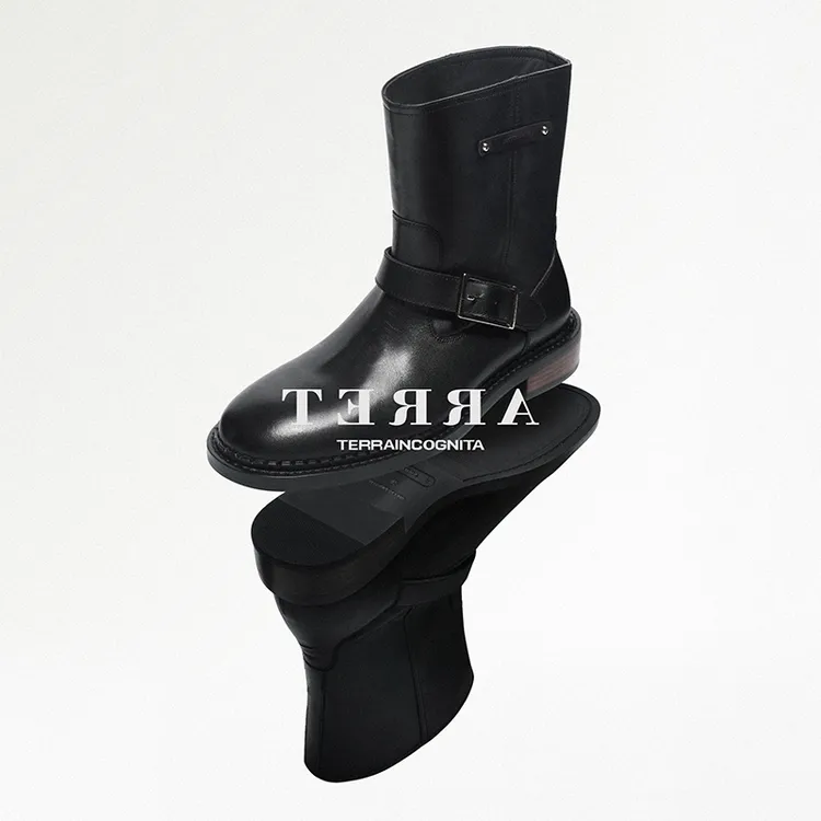 TERRAINCOGNITA/未知领域秋冬百搭高筒牛皮切尔西靴厚底高帮时尚