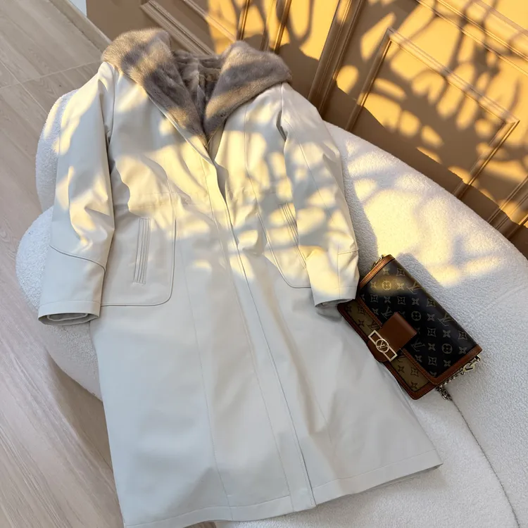 S·Y·C【雪山】秋冬新款内胆水貂毛长款派克服大衣