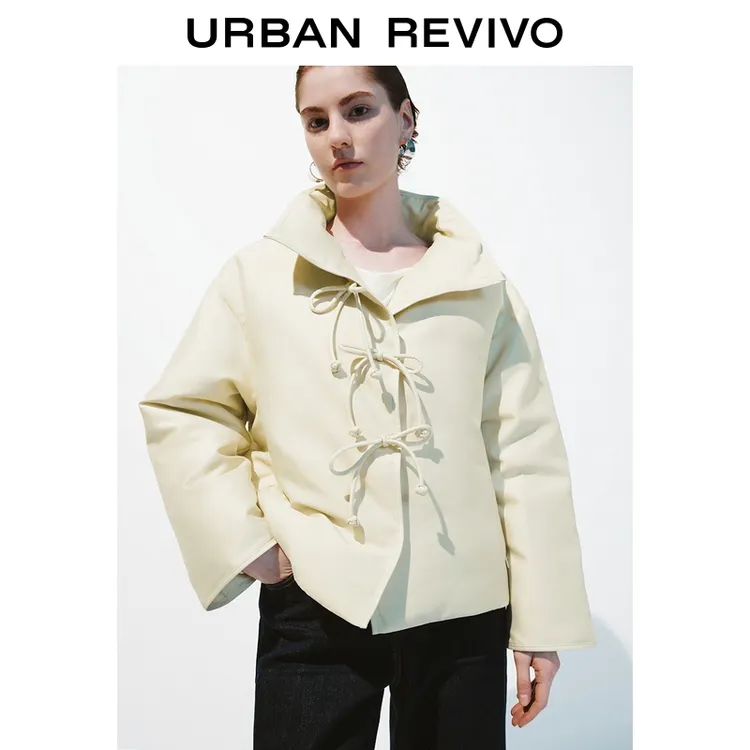 UR2025冬季新款女装魅力立领蝴蝶结羽绒服UWG150081+