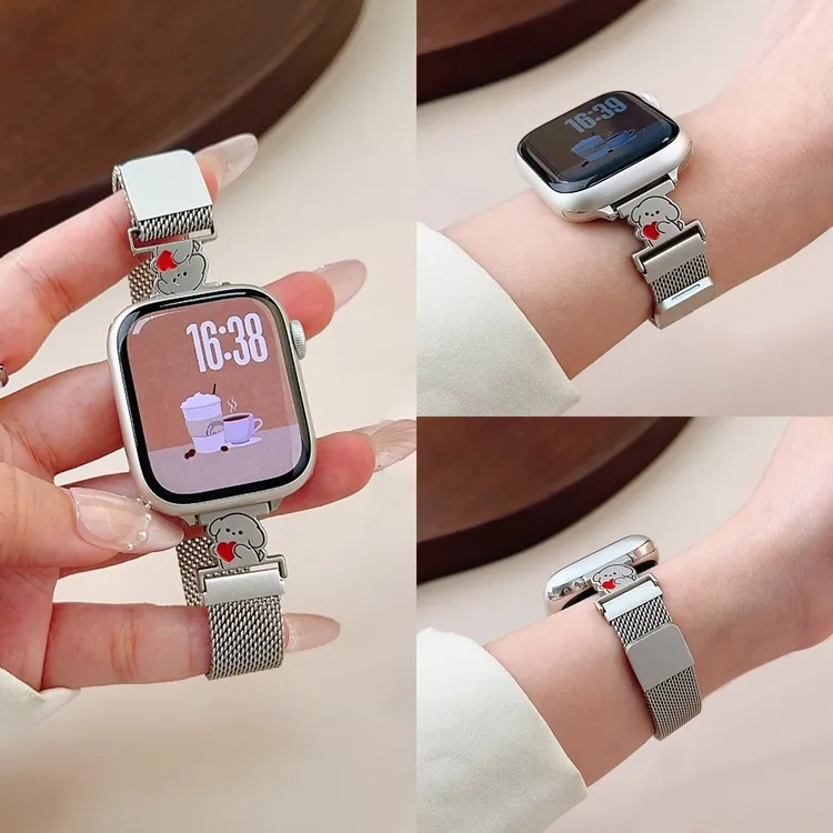 适用苹果iwatchS10手表带applewatchS9米兰尼斯s8磁吸女智能腕带