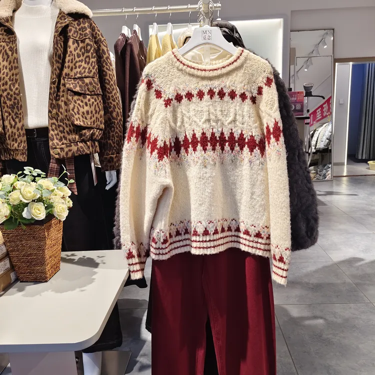 觅念咖绿格纹宽松长袖衬衫棉柔材质雅丹风上衣