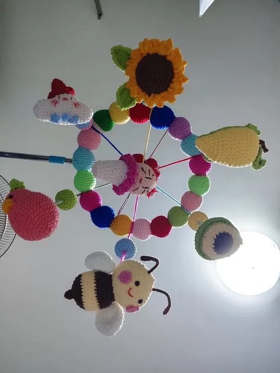 （成品）纯手工毛线钩织宝宝床玲