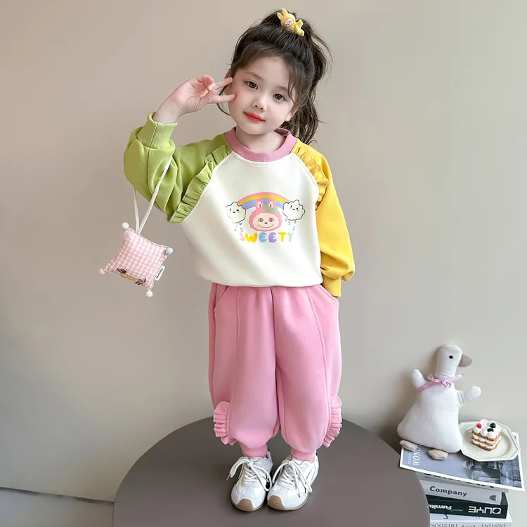 女童拉布布套装秋装2025新款儿童休闲运动两件套宝宝春秋炸街衣服