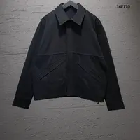 V-RO16F170翻领黑色美式休闲风宽松男士斜插口袋夹克外套