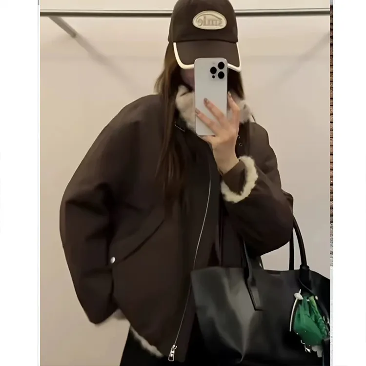 【双面穿】2025冬季休闲仿水貂毛两面穿高端外套女25159