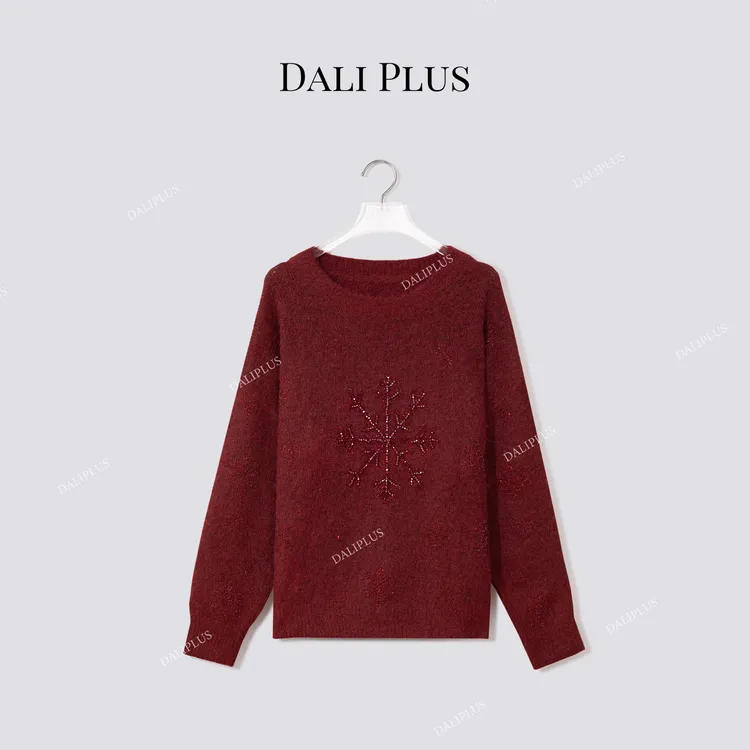 DALI PLUS“钻石雪花毛衣”轻奢羊毛混纺亮闪针织-D5CH5480