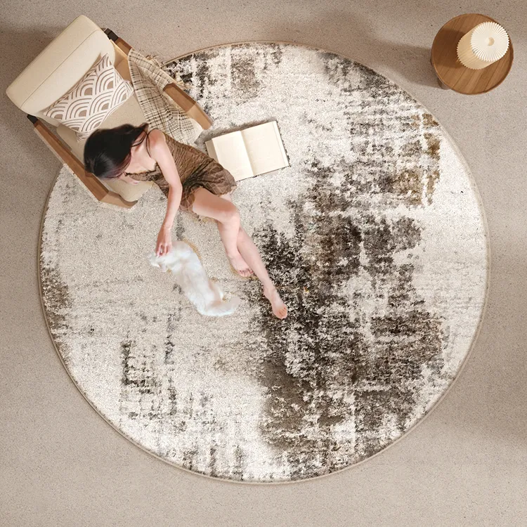 圆形地毯高级感2024新款卧室房间客厅梳妆台椅子垫免打理隔音脚垫