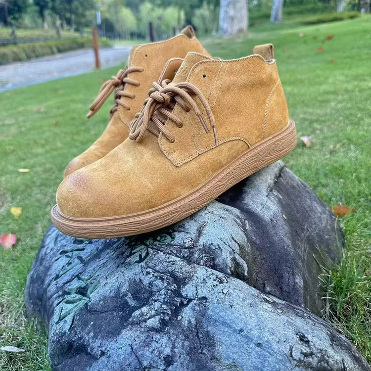 沙漠脚吖2025系带圆头户外跑步靴轻便厚款马丁靴男士工装靴城市