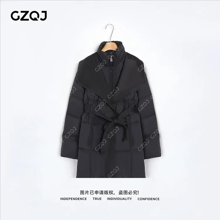 老琴私服【羽呢交响】90白鸭绒小众设计感立领羽绒服女冬款 6393